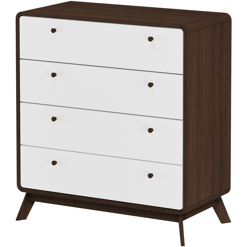 Loft24 Cassie 4 Drawer Walnut and White Chest of Drawers Image 2