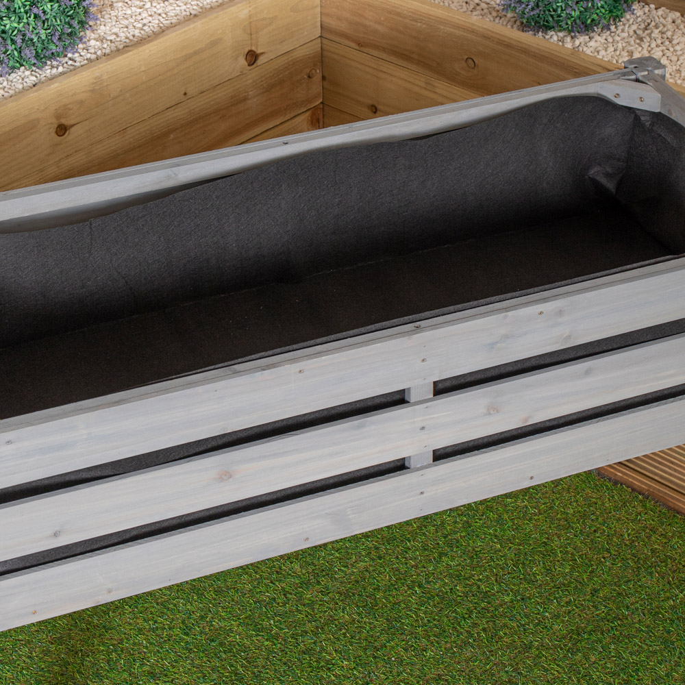 Samuel Alexander Grey Large Raised Wooden Garden Bed Planter 75 x 123cm Image 4