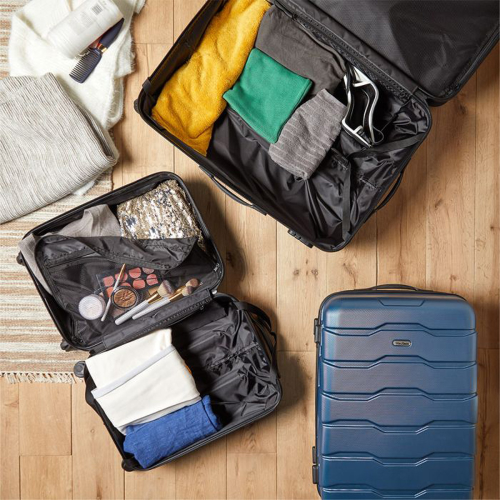 VonHaus 3 Piece Navy Hardshell Luggage Set Image 3