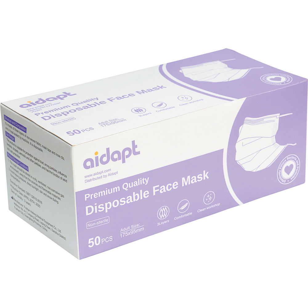 Aidapt Disposable Surgical Face Mask 50 Pack Image 2
