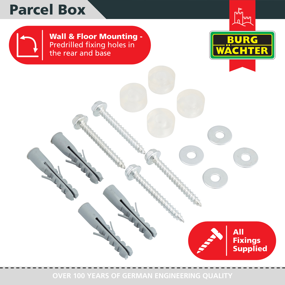 Burg Wachter Large Black Wall Mounted Secure Parcel Box Image 6