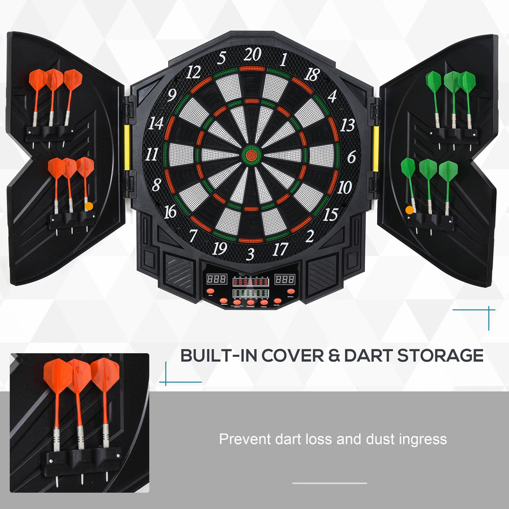 HOMCOM 24 Darts LED Electronic Dartboard Set with 27 Games and 216 Variations Image 5
