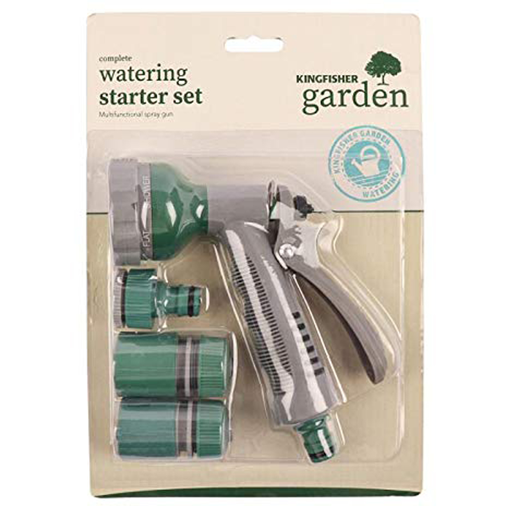 Samuel Alexander 6 Pattern Garden Hose Pipe Spray Gun Set with Fittings Image 5