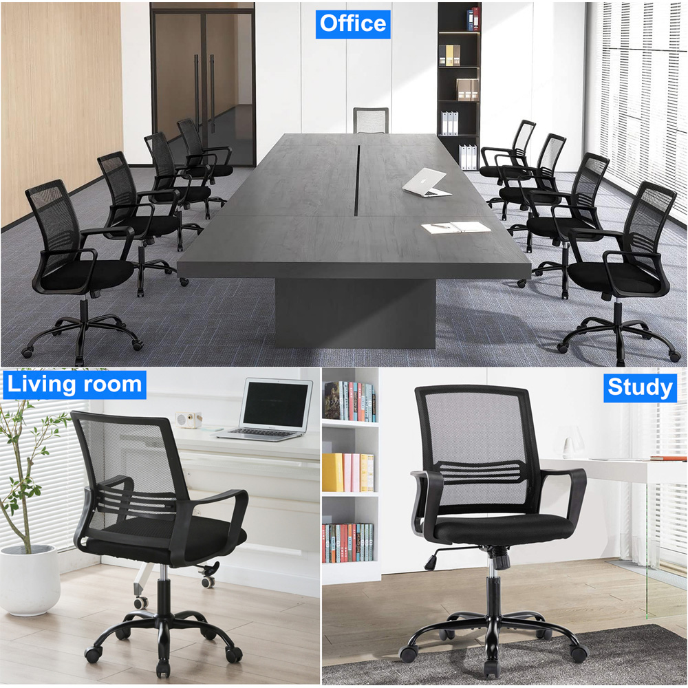 Black Swivel Height Adjustable Mesh Back Office Chair Image 8