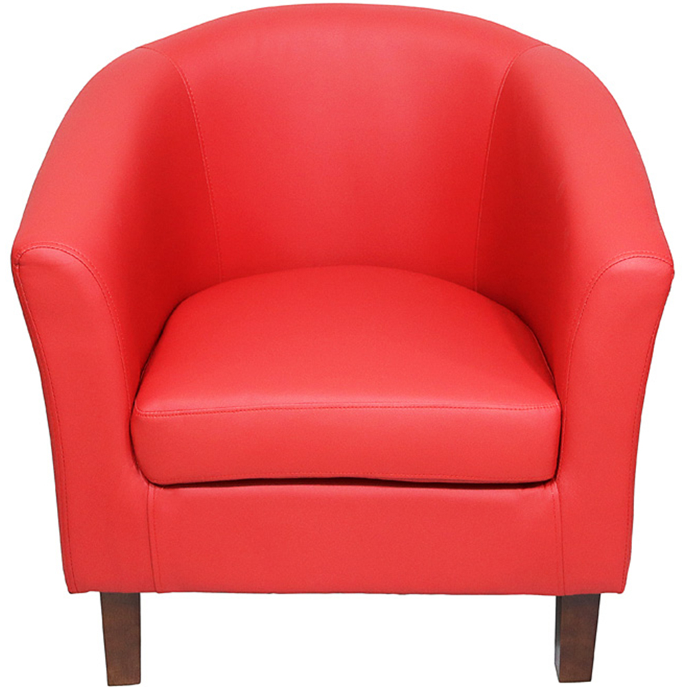 Brooklyn Red Faux Leather Tub Chair Image 2