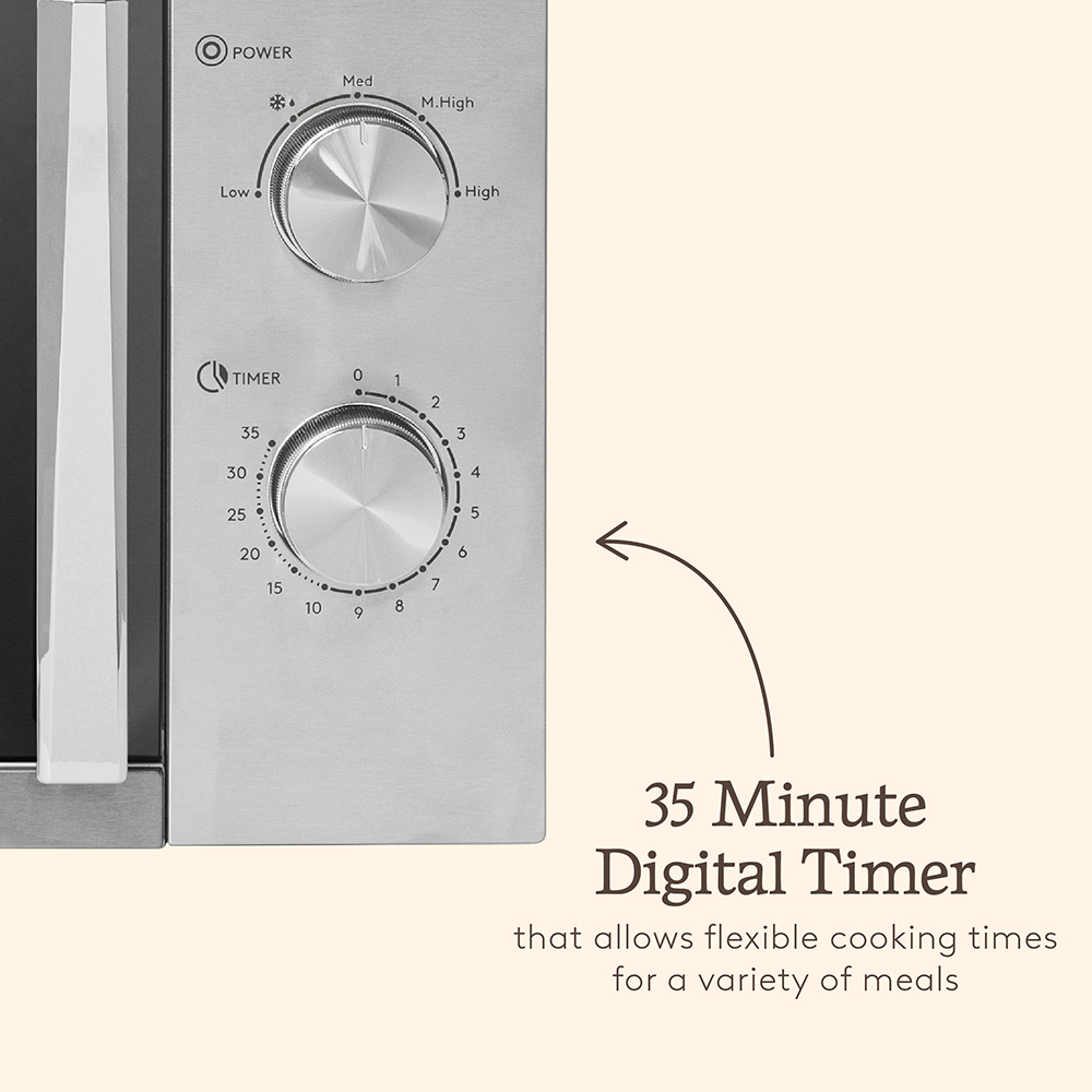 Haden 214638 Stainless Steel 20L Manual Microwave 800W Image 7