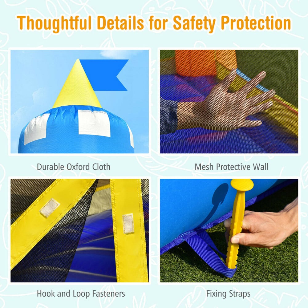 Costway Kids Cute Castle Bouncer with Carrying Bag Image 8