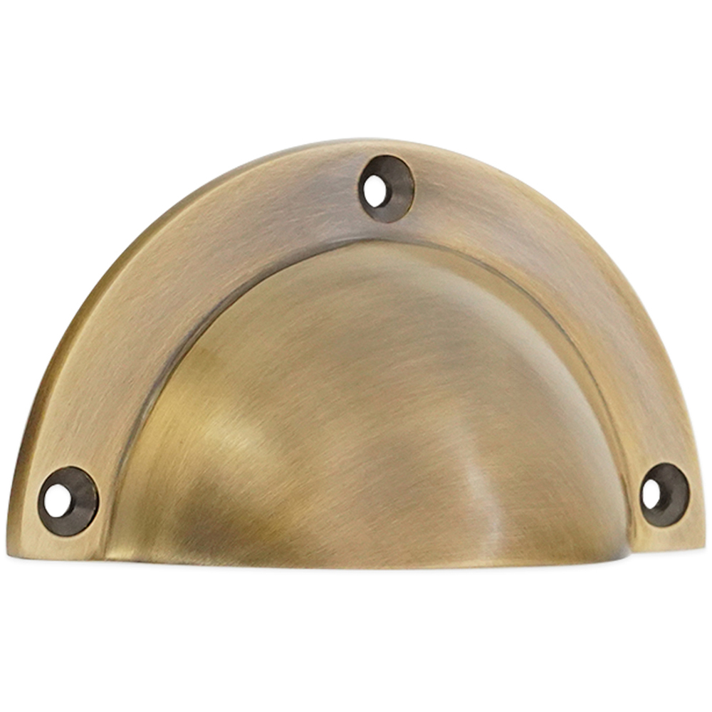 Spira Brass Crescent Antique Brass Cup Pull Drawer Handle Image 1