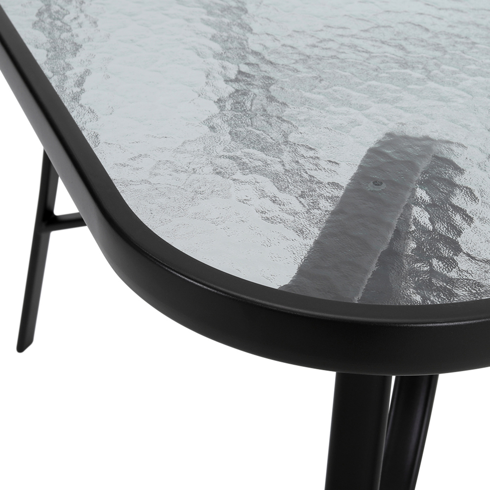 Living and Home Foldable 2 Seater Black Square Bistro Set Image 4