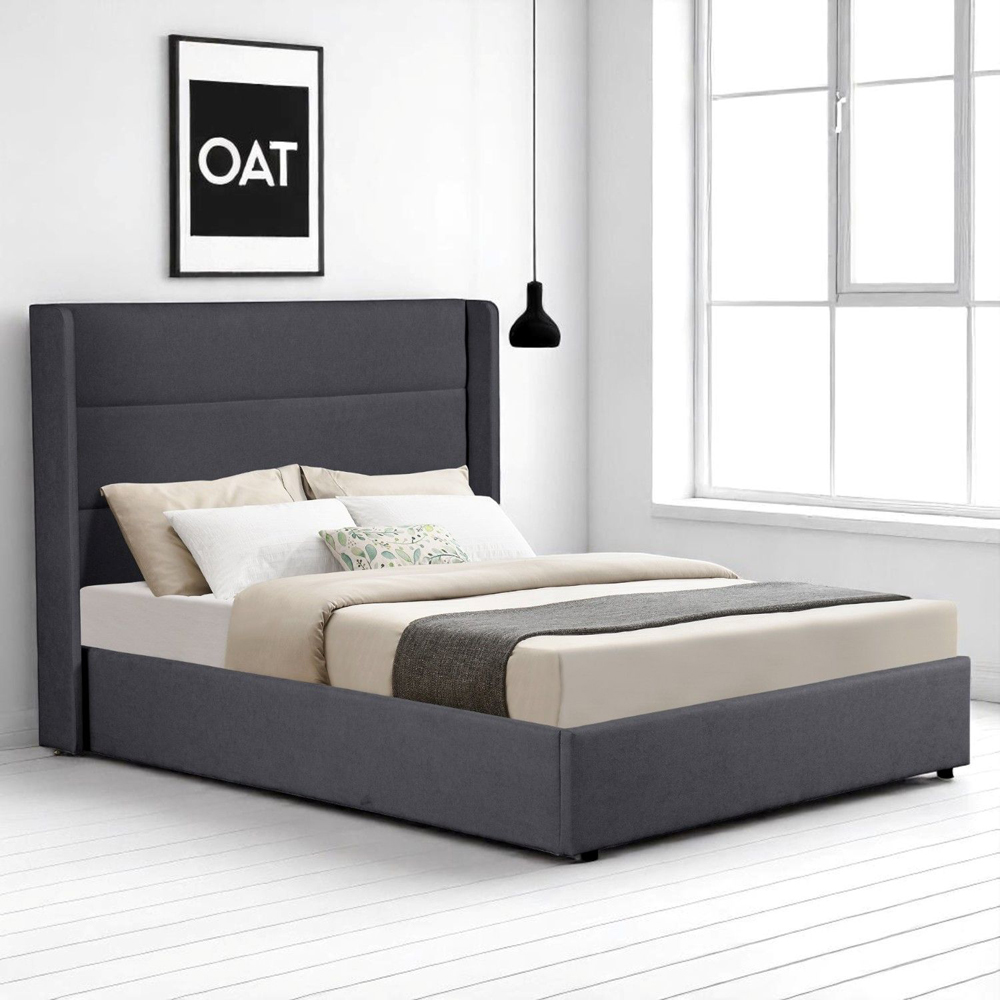 Wilmslow Double Charcoal Grey Ottoman Bed Image 1