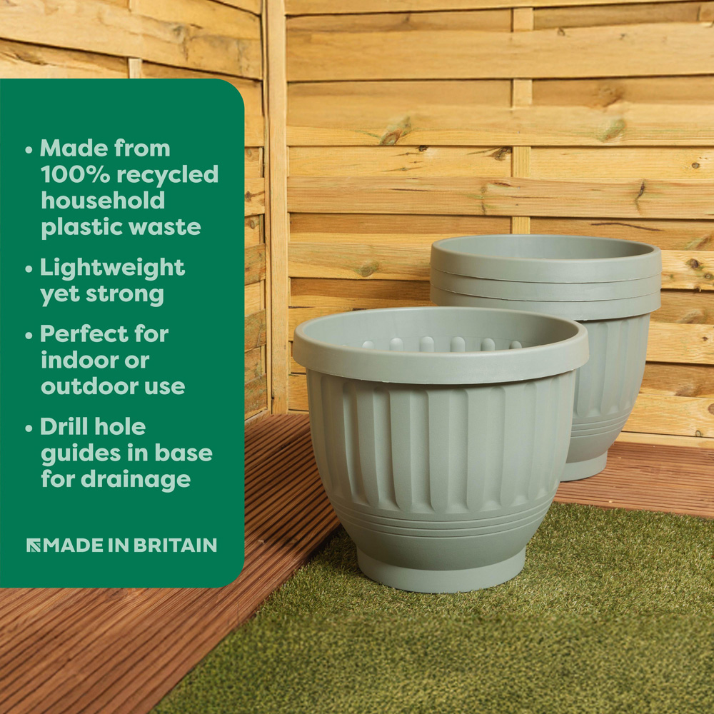Wham Etruscan Milieu Green Round Planter H183 47cm 4 Pack Image 4