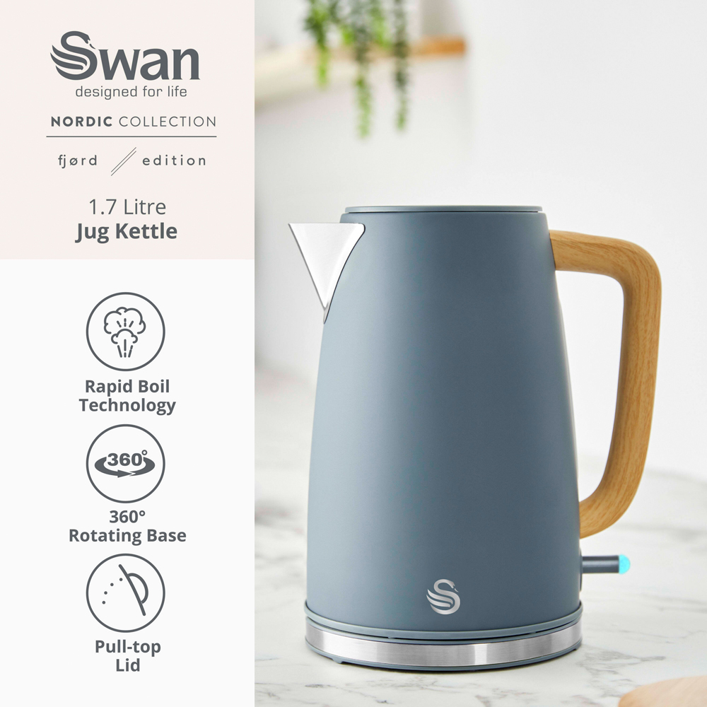 Swan Fjord EEJB337 Grey 800W 2 Slice Toaster and 1.7L Jug Kettle Set Image 8