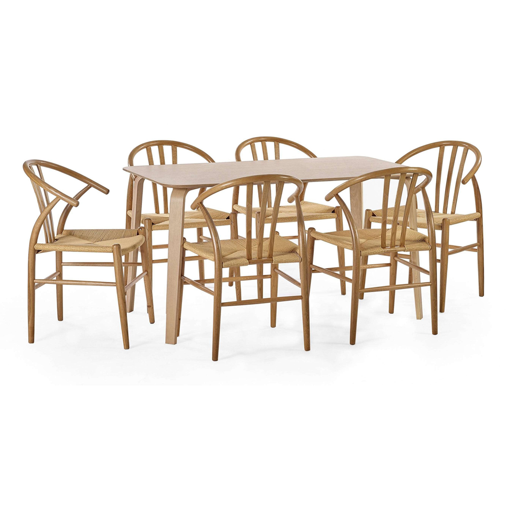 Julian Bowen Symi Set of 2 Natural Oak Dining Chair Image 7