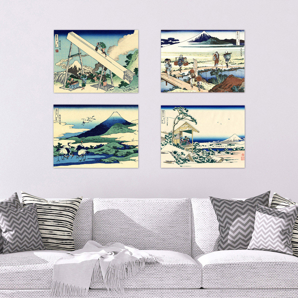 Artery8 Hokusai Views Mount Fuji Tea House Totomi Umezawa Wall Art Print 30 x 41cm 5 Pack Image 2