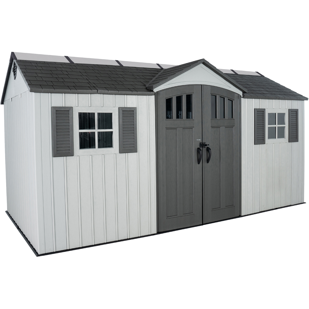 Lifetime Products 15 x 8ft Double Door Garden Storage Shed Image 1
