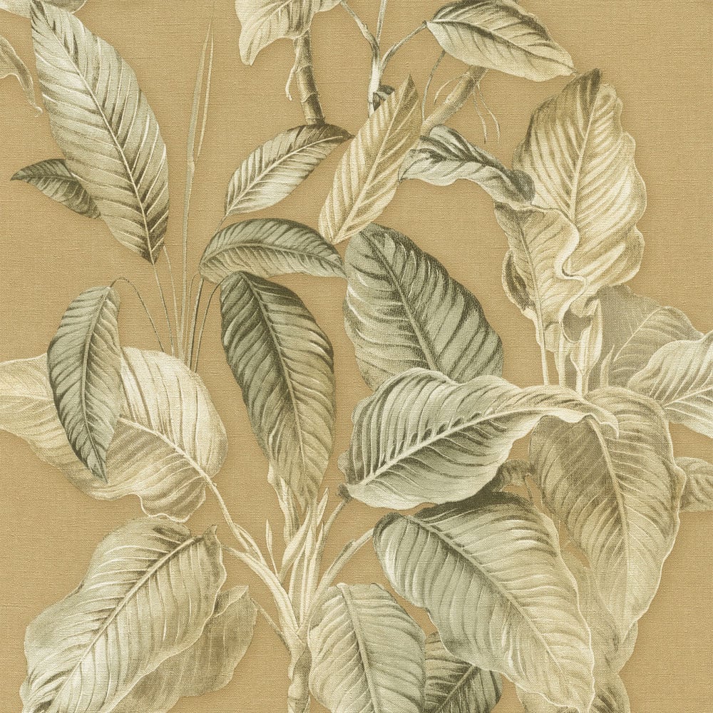 Rasch Wallpaper Boho Palm Mustard Wallpaper Image 1