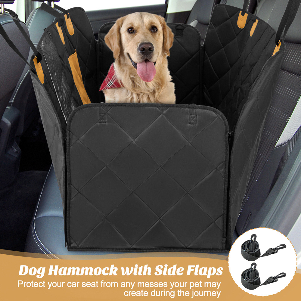Costway Black Dog Car Seat Cover with Mesh Windows Image 4