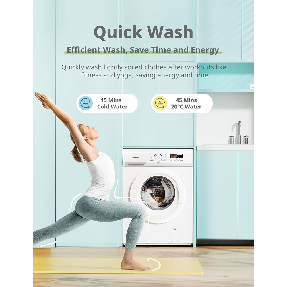 Comfee White 9kg Freestanding Washing Machine Image 2