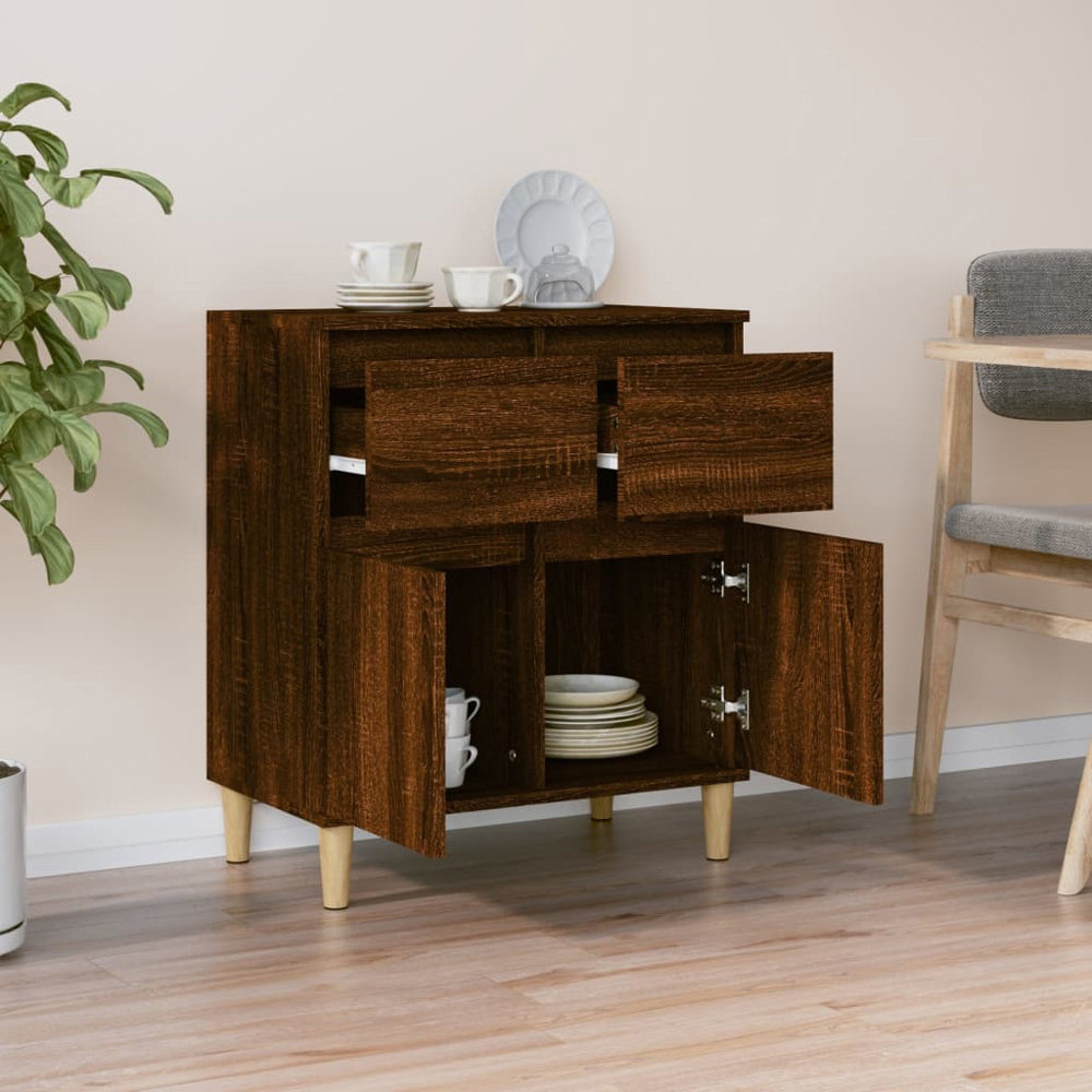 vidaXL 2 Door 2 Drawer Brown Oak Sideboard Image 8