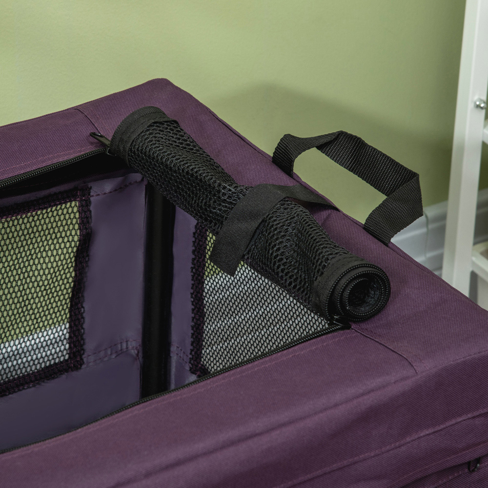 PawHut Purple Soft Side XS Dog Pet Carrier with Cushion Image 3