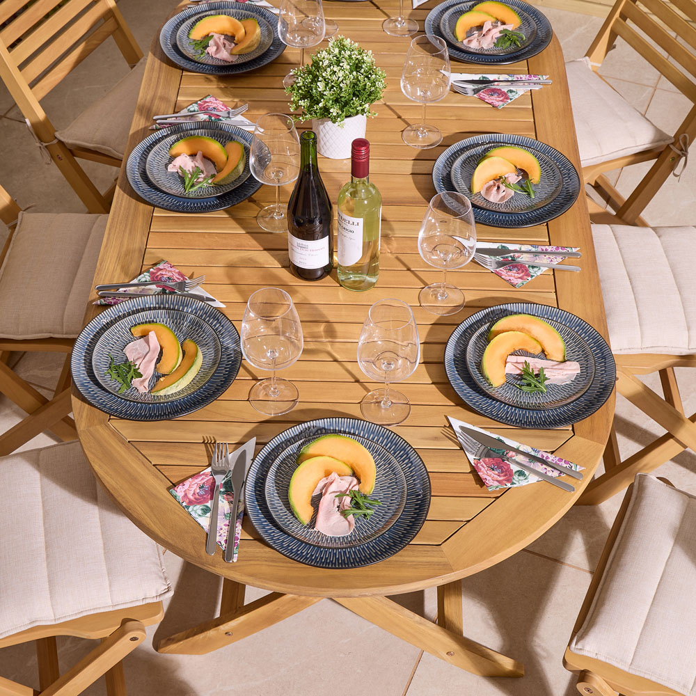 Rowlinson Ashdown 8 Seater Oval Folding Dining Set with Cushions Image 4