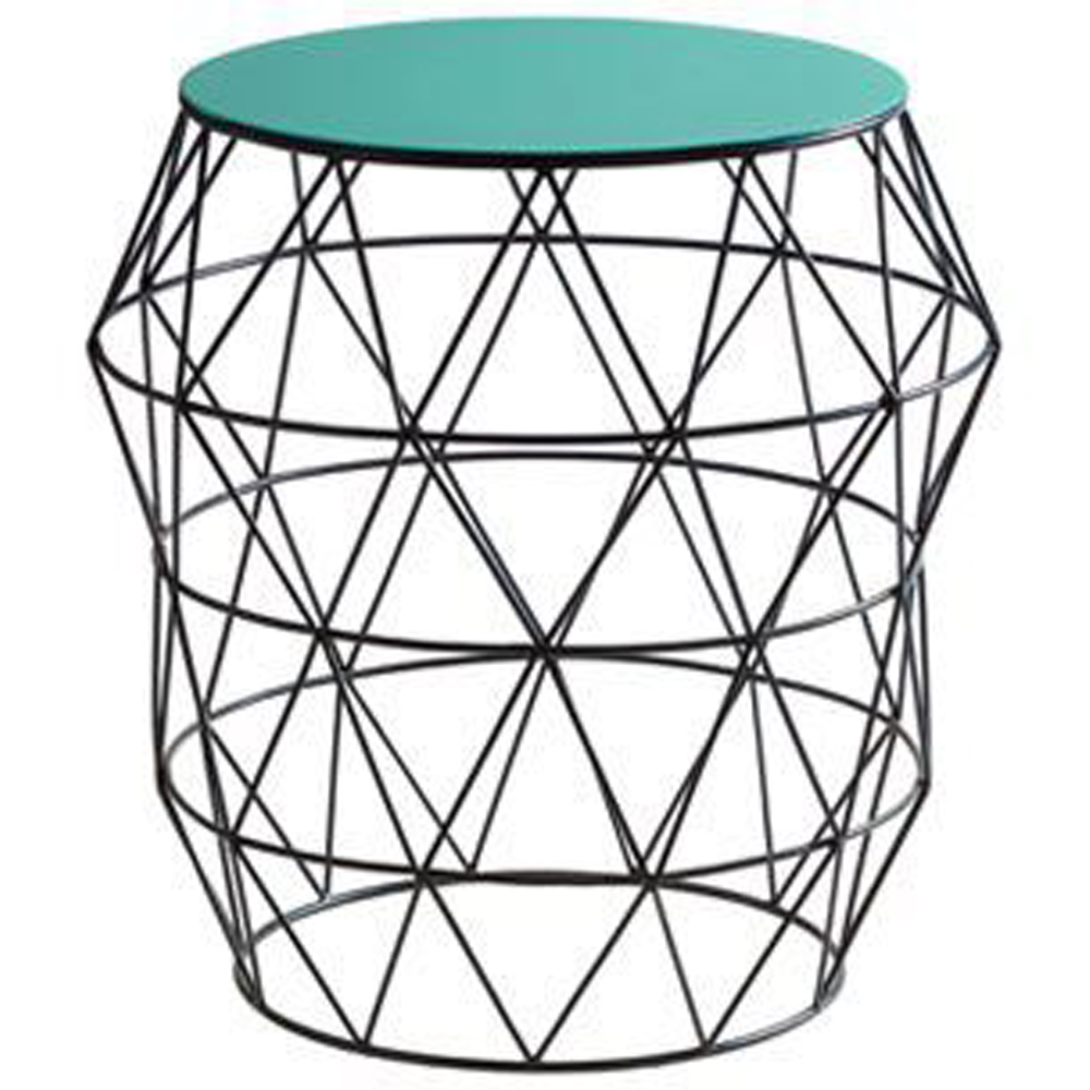 Premier Housewares Corina Green Enamel Tabletop Side Table Image 2