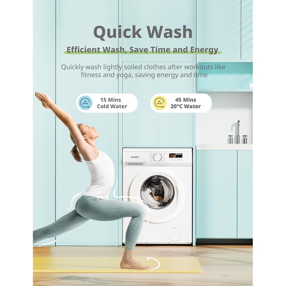 Comfee White 8kg Freestanding Washing Machine Image 4