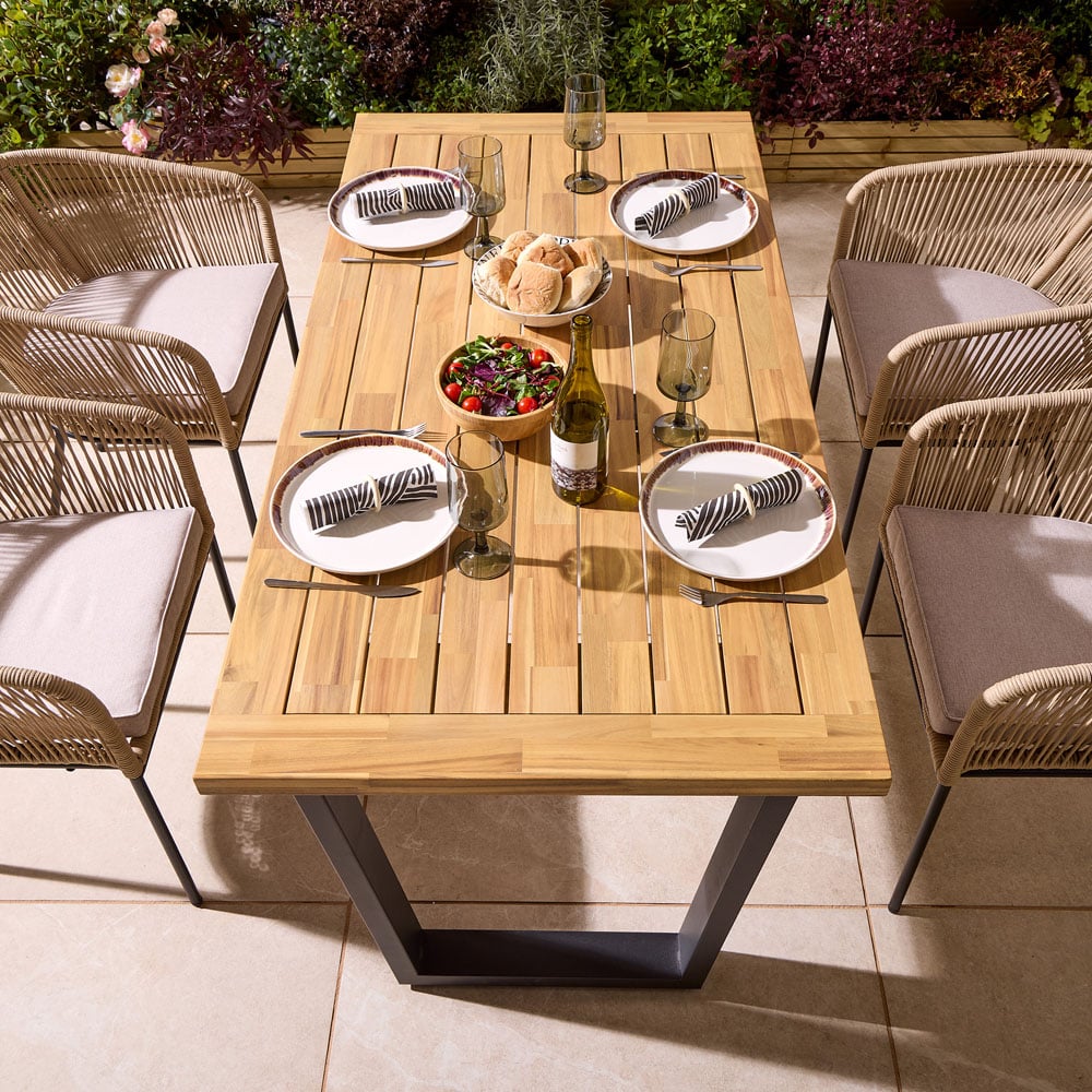Rowlinson Oslo 4 Seater Natural Dining Set Image 3