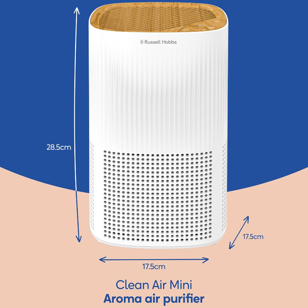 Russell Hobbs Wood and White Clean Air Mini Aroma Air Purifier Image 9