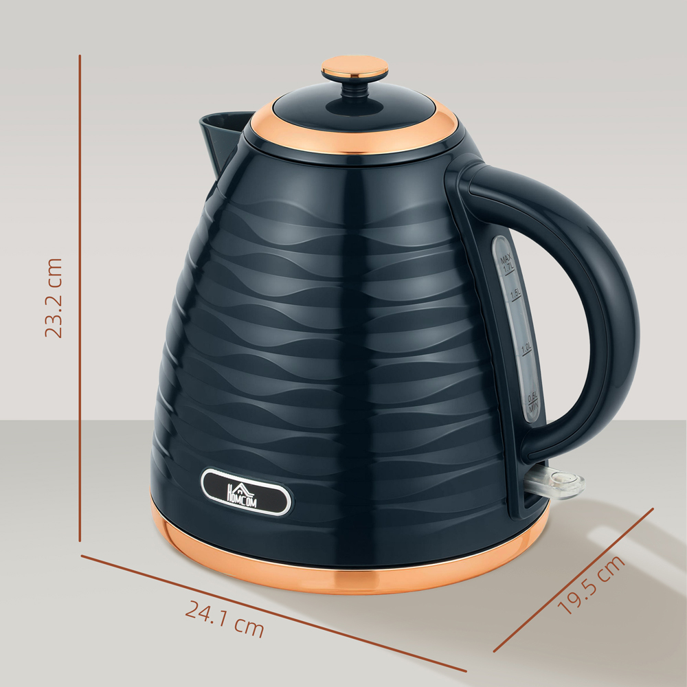 HOMCOM Dark Blue Ripple 1.7L Fast Boil Electric Kettle 3000W Image 9
