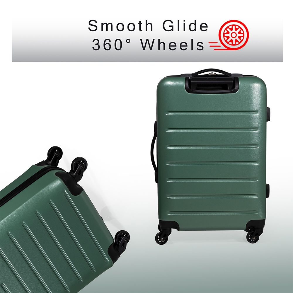 Pierre Cardin Voyager XL Green Hard Shell Lightweight Trolley Suitcase Image 5