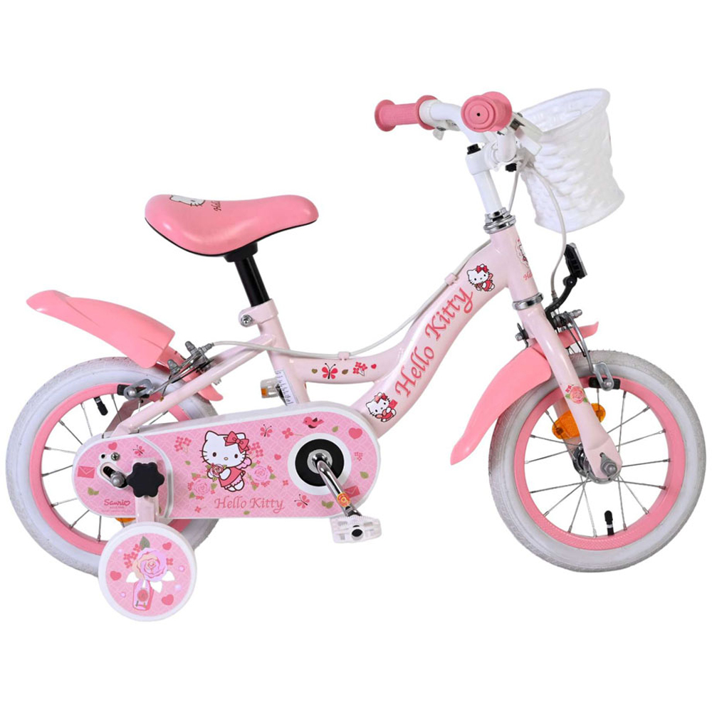 Volare Hello Kitty Kids 12 inch Pink Bike with Stabilisers and Basket Image 6