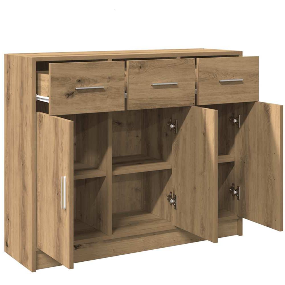 vidaXL 3 Door 3 Drawer Artisan Oak Sideboard Image 7