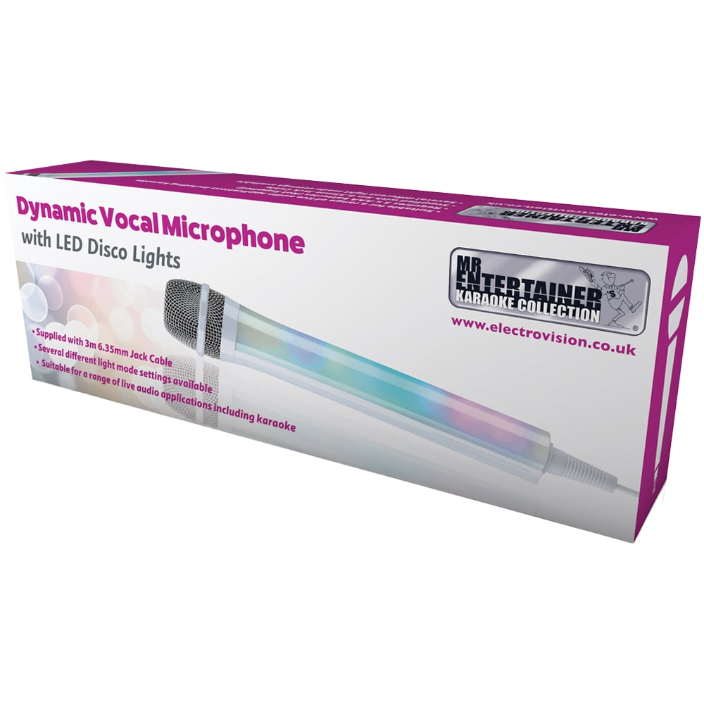 St Helens Mr Entertainer White Microphone with LED Light Image 4