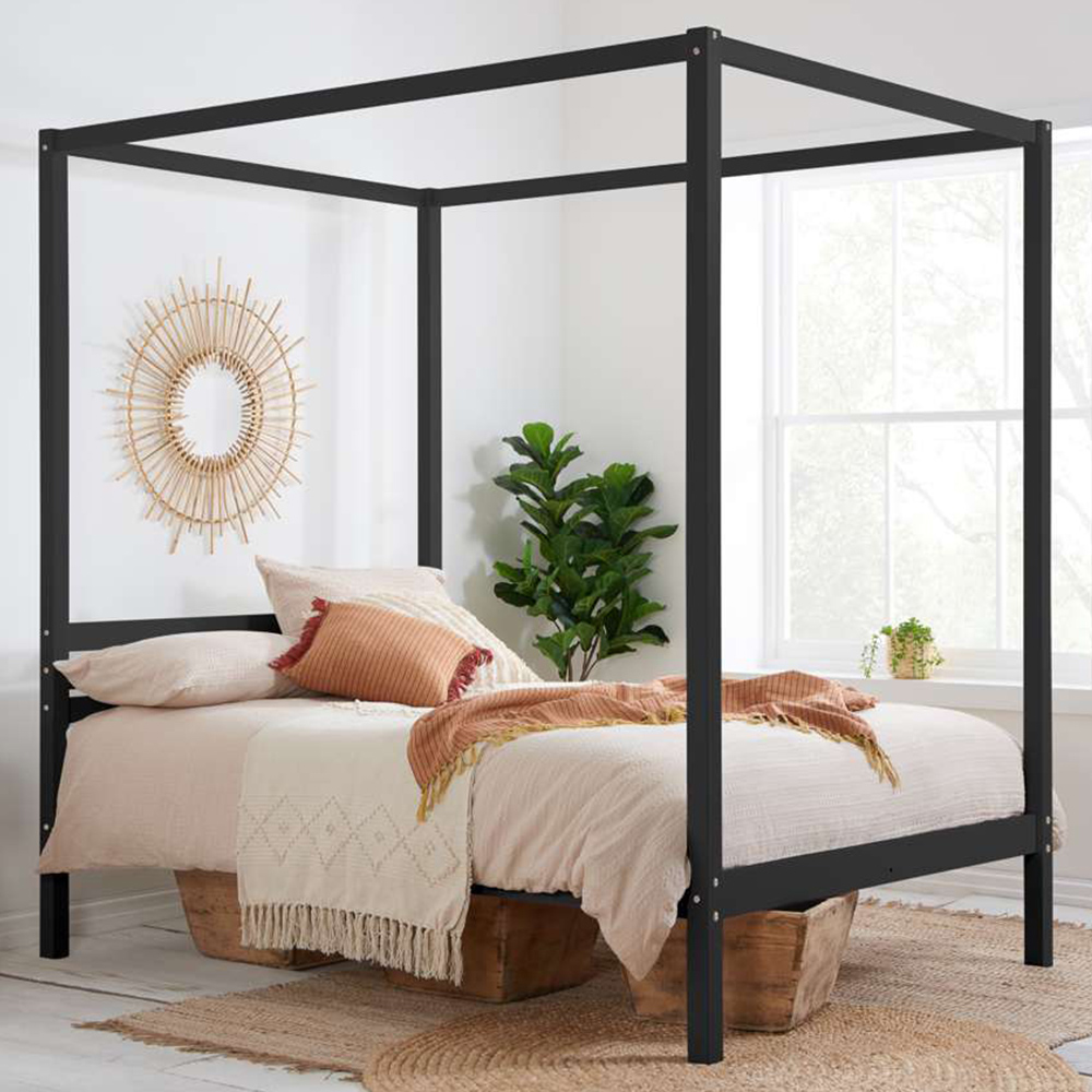 Mercia Double Black Four Poster Bed Frame Image 1