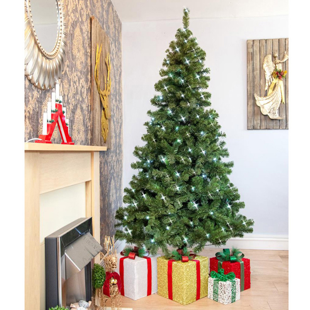 Shatchi Fibre Optic Cool White LED Pre Lit Alaskan Pine Artificial Christmas Tree 5ft Image 2