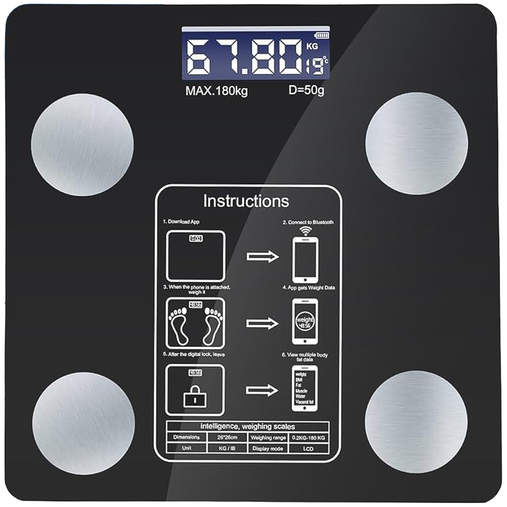 ATEK Bluetooth Smart Digital Blue Body Fat Scale 180kg Image 1