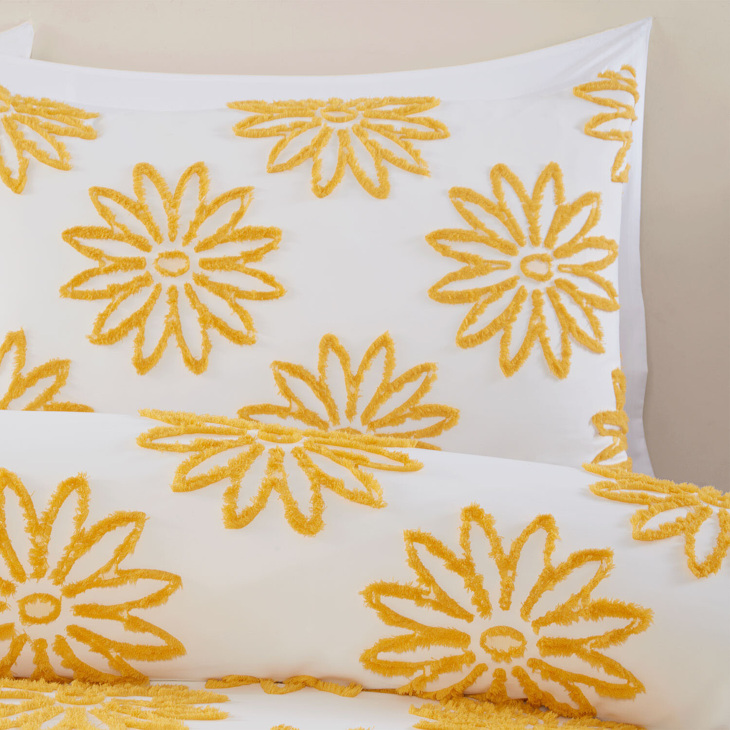 Alyssa Tufted Duvet Set Ochre and White / Double Image 2