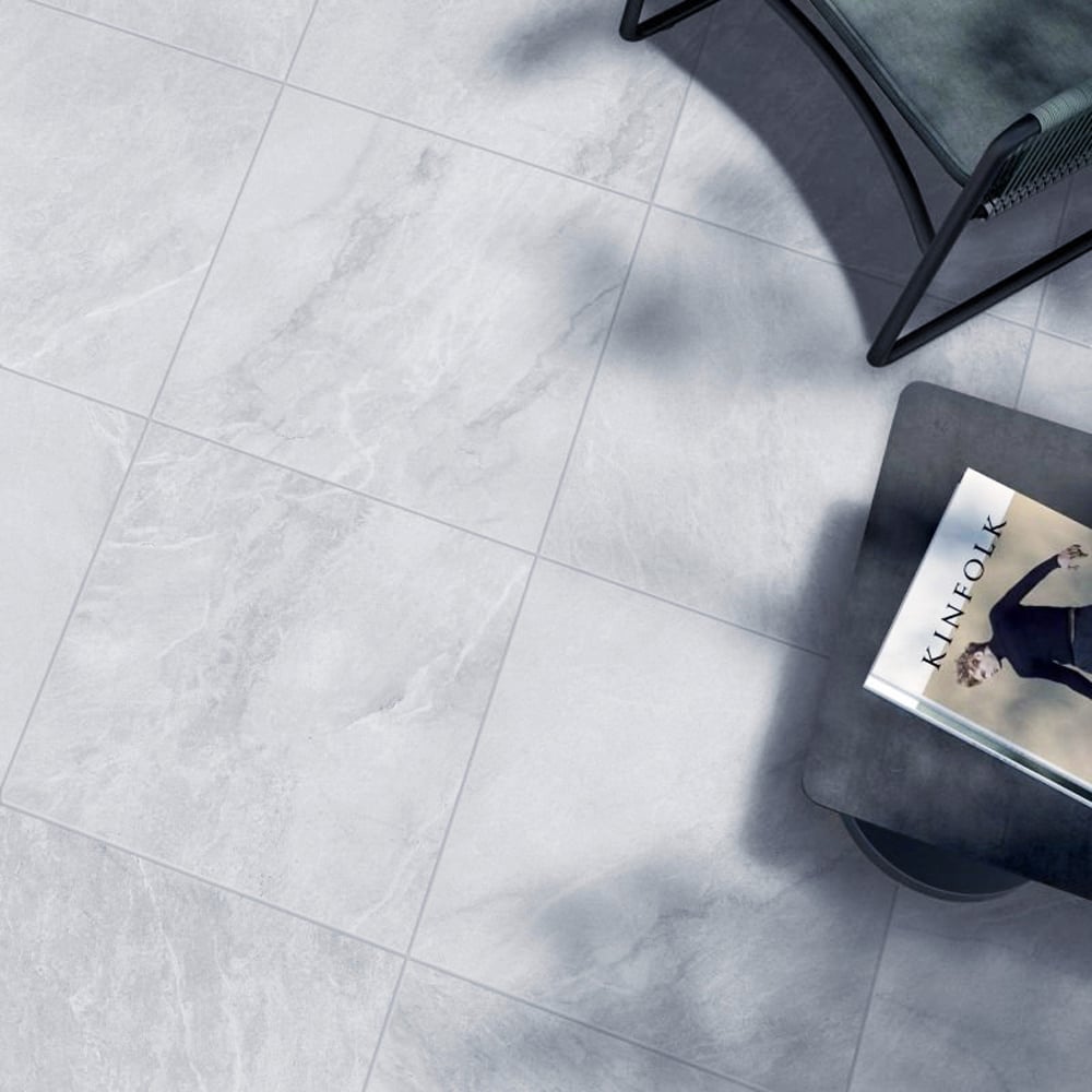 Living and Home Stone Effect Self Adhesive Floor Tile Stickers 24 Pack Image 1
