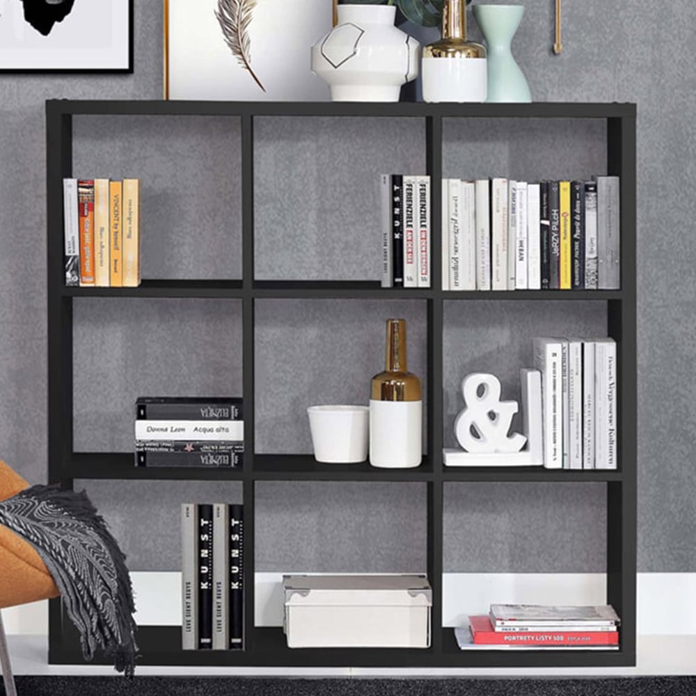 Florence Mauro 6 Shelf Matt Black Bookshelf Image 1