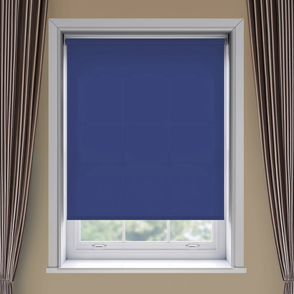 New Edge Blinds Thermal Blackout Roller Blind Navy 70cm Image 1