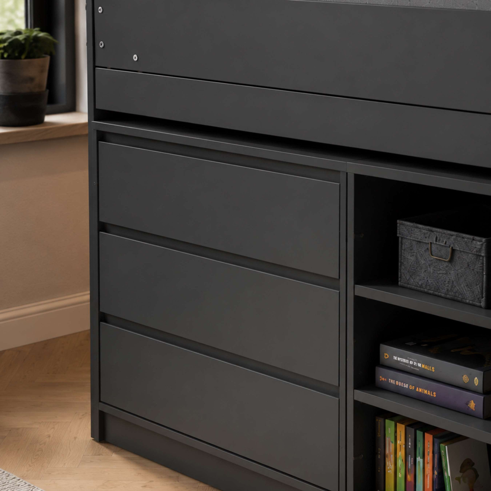 Julian Bowen Vespa Anthracite Mid Sleeper Bed with Desk Image 6
