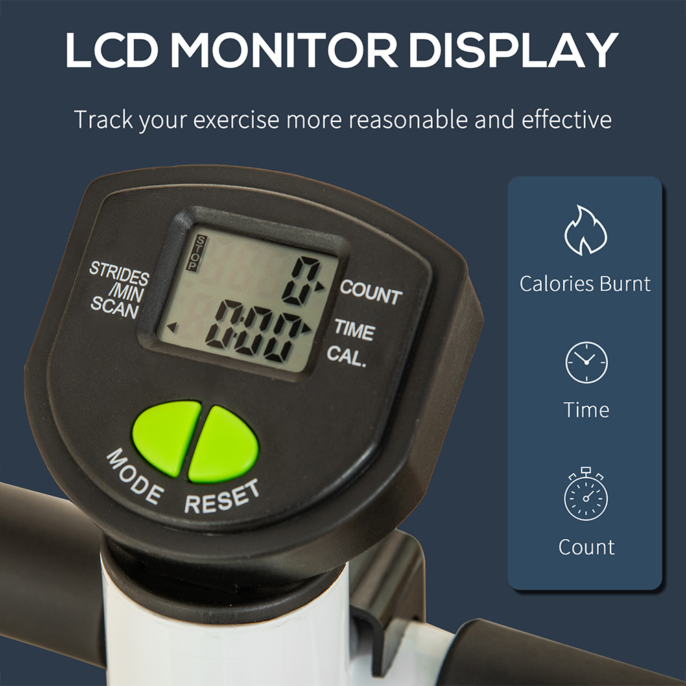 HOMCOM White Adjustable Stepper Fitness Machine with LCD Screen Image 4