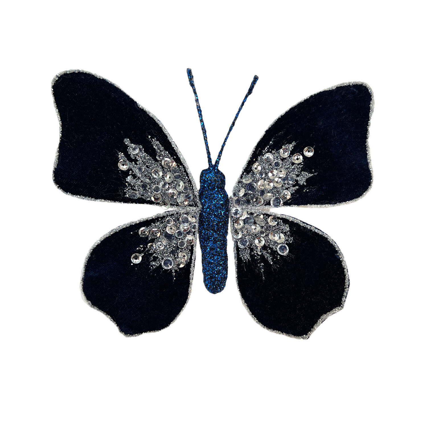 Set of 2 Blue Butterfly Clips - Navy Image