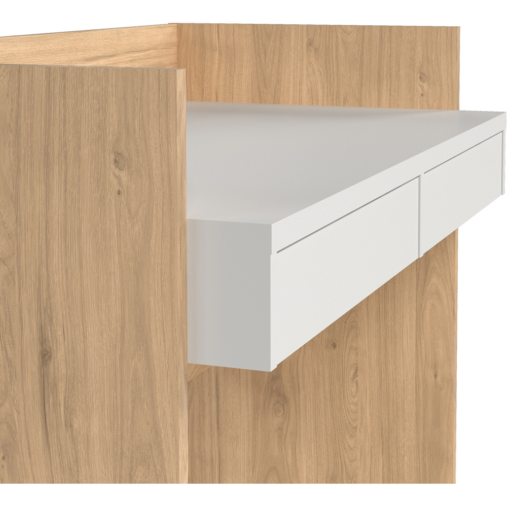 Florence Function Plus 2 Drawer Desk Jackson Hickory and White Image 7