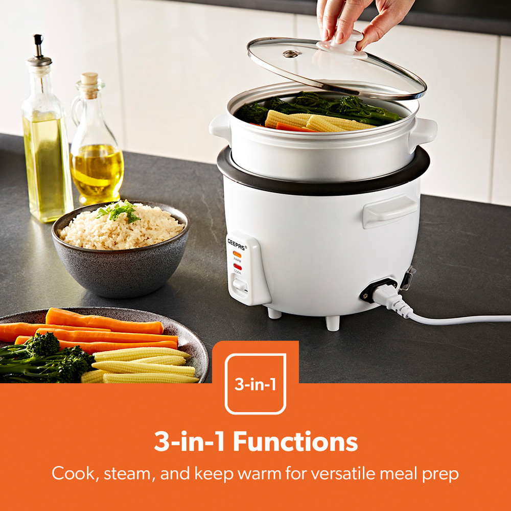 Geepas GRC35017UK 1L Electric Rice Cooker and Steamer 450W Image 3
