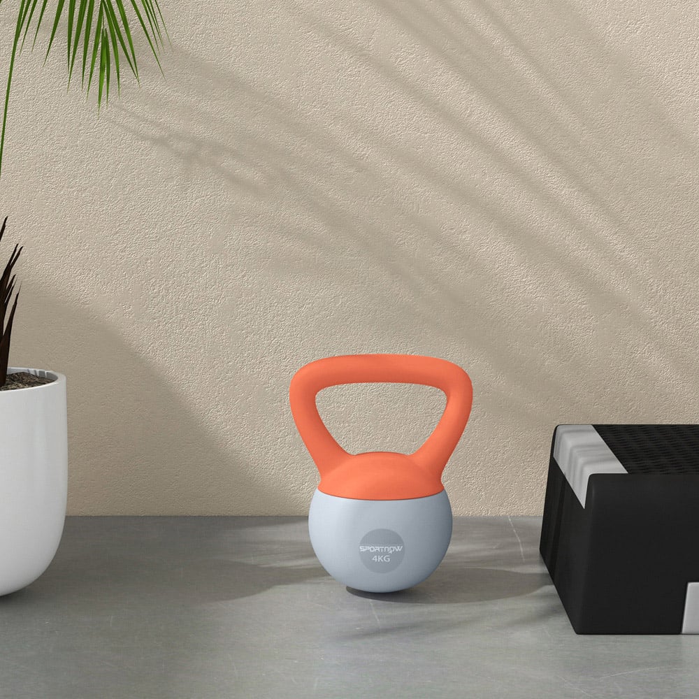 SPORTNOW Orange and Grey Kettlebell 4kg Image 3