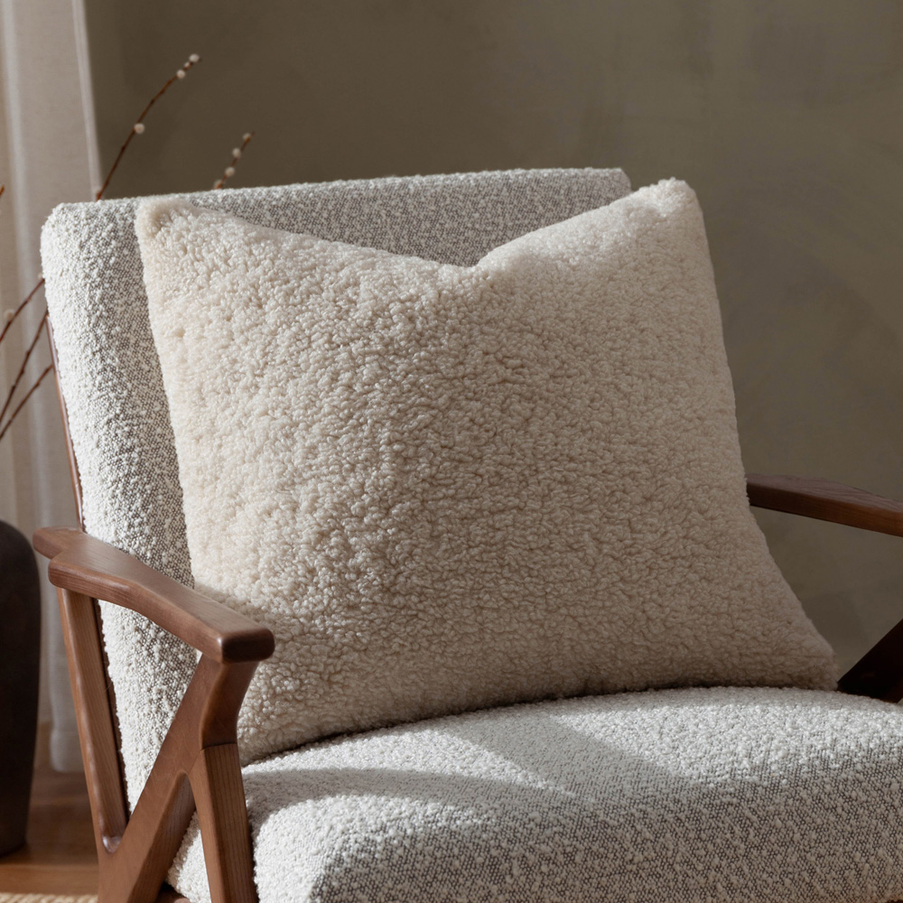 Yard Olann Natural Faux Shearling Cushion 55 x 55cm Image 2