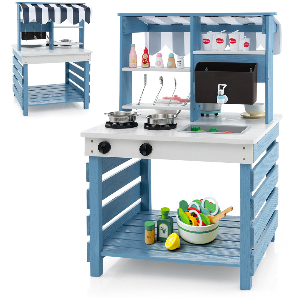 Costway Kids Double Sided Mud Kitchen Set Image 3