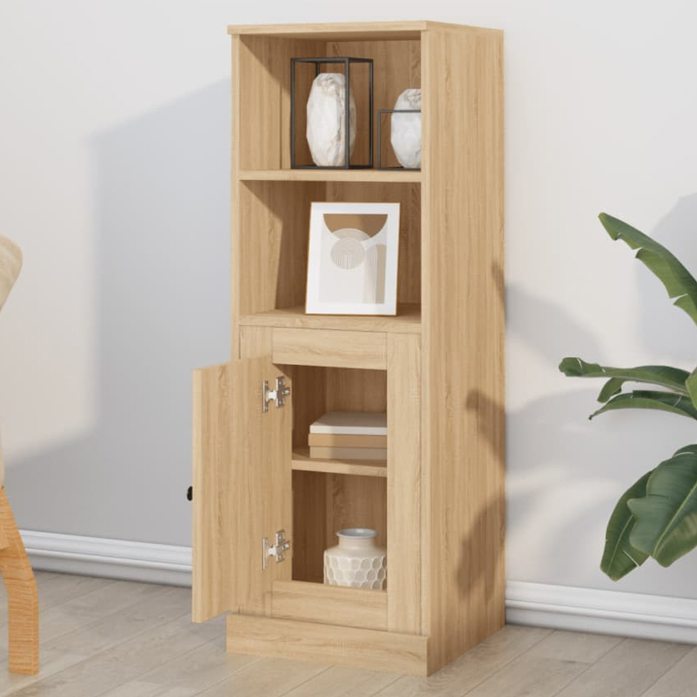 vidaXL Single Door 2 Shelf Sonoma Oak Highboard Image 1